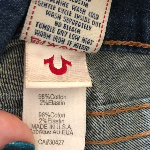 VTG True Religion Joey Boot Low Rise Flare Jean Sz. 26X28 Med. Wash Boho - Picture 5 of 7